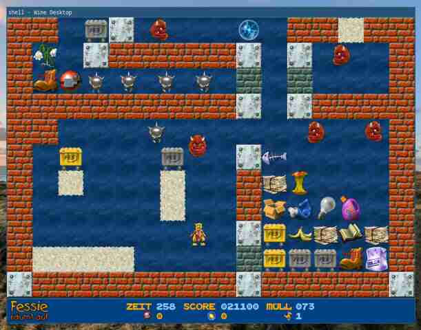 screenshot of video game 'fessie räumt auf'